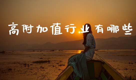 高附加值行业有哪些_https://m.lcpcjs.com_白银期货保证金_第1张