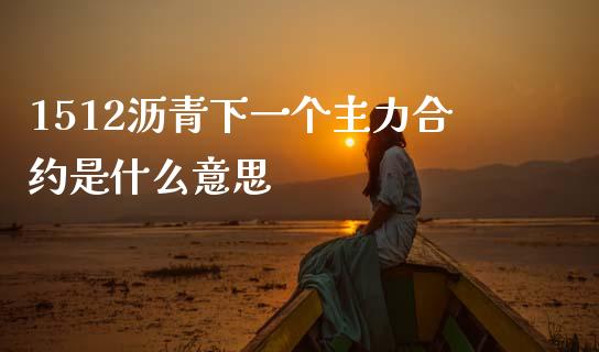 1512沥青下一个主力合约是什么意思_https://m.lcpcjs.com_期货交易时间_第1张
