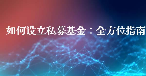 如何设立私募基金：全方位指南_https://m.lcpcjs.com_白银期货保证金_第1张