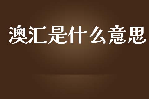 澳汇是什么意思_https://m.lcpcjs.com_白银期货保证金_第1张