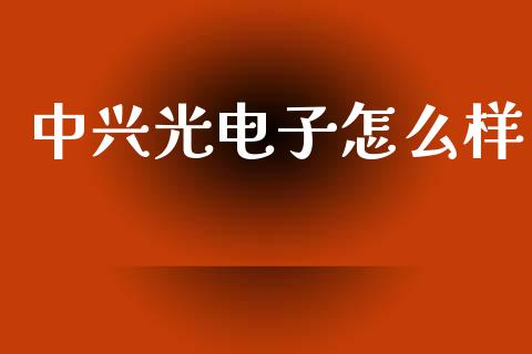 中兴光电子怎么样_https://m.lcpcjs.com_期货交易时间_第1张