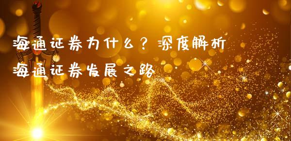 海通证券为什么？深度解析海通证券发展之路_https://m.lcpcjs.com_恒指期货保证金_第1张
