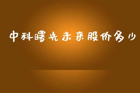 中科曙光未来股价多少_https://m.lcpcjs.com_期货交易_第1张