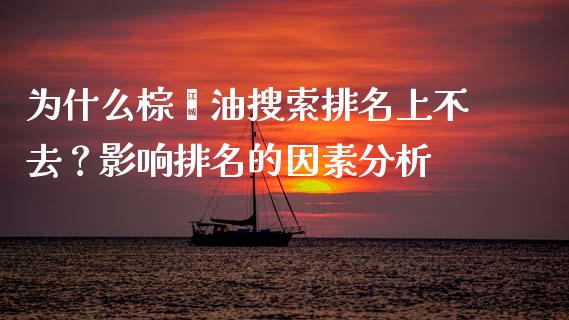 为什么棕榈油搜索排名上不去？影响排名的因素分析_https://m.lcpcjs.com_期货交易_第1张