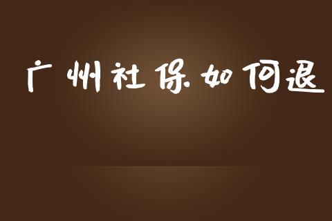 广州社保如何退_https://m.lcpcjs.com_期货交易_第1张