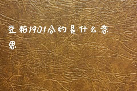 豆粕1901合约是什么意思_https://m.lcpcjs.com_白银期货保证金_第1张