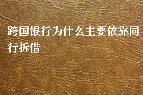 跨国银行为什么主要依靠同行拆借_https://m.lcpcjs.com_期货交易时间_第1张