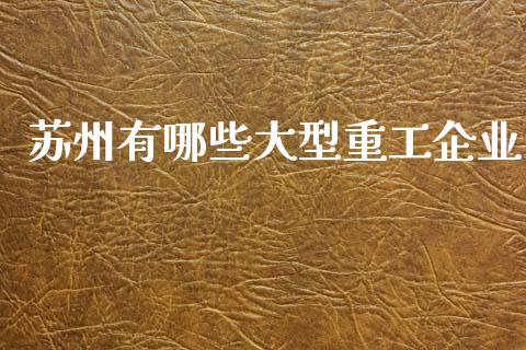 苏州有哪些大型重工企业_https://m.lcpcjs.com_恒指期货保证金_第1张