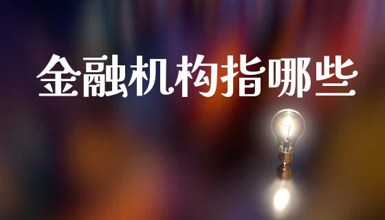 金融机构指哪些_https://m.lcpcjs.com_恒指期货保证金_第1张