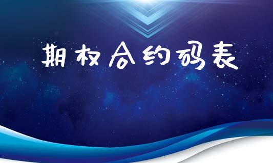 期权合约码表_https://m.lcpcjs.com_恒指期货保证金_第1张