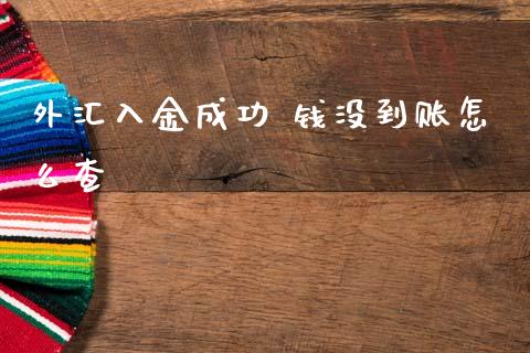 外汇入金成功 钱没到账怎么查_https://m.lcpcjs.com_恒指期货保证金_第1张