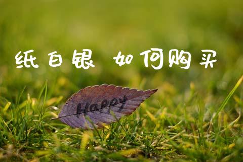 纸白银 如何购买_https://m.lcpcjs.com_期货交易时间_第1张