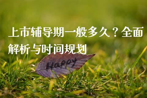上市辅导期一般多久？全面解析与时间规划_https://m.lcpcjs.com_期货交易时间_第1张