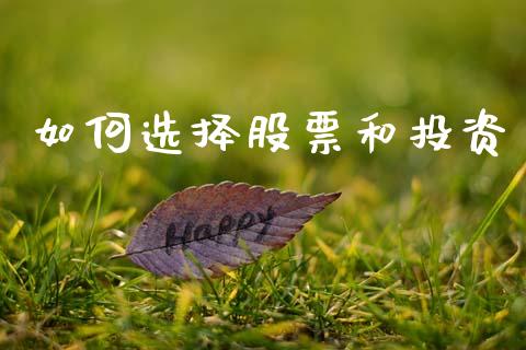 如何选择股票和投资_https://m.lcpcjs.com_白银期货保证金_第1张