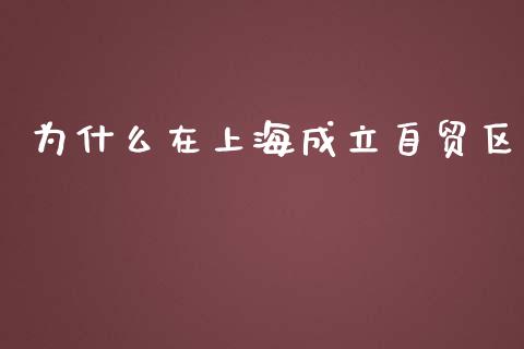 为什么在上海成立自贸区_https://m.lcpcjs.com_白银期货保证金_第1张
