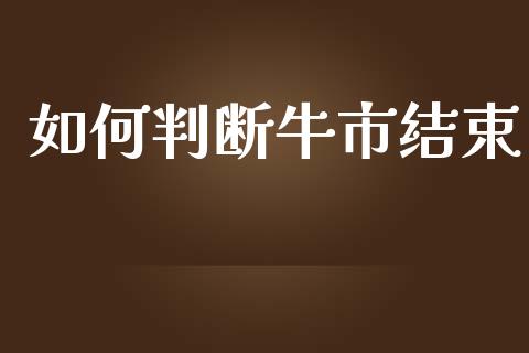 如何判断牛市结束_https://m.lcpcjs.com_白银期货保证金_第1张