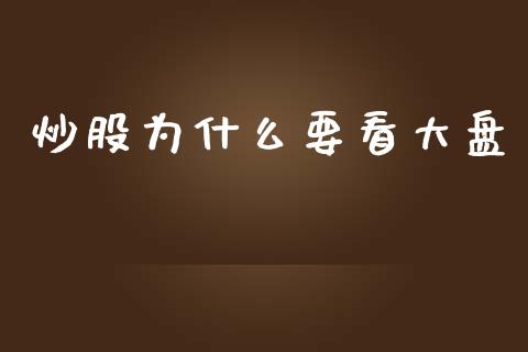 炒股为什么要看大盘_https://m.lcpcjs.com_恒指期货保证金_第1张