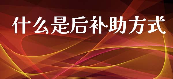 什么是后补助方式_https://m.lcpcjs.com_期货交易时间_第1张