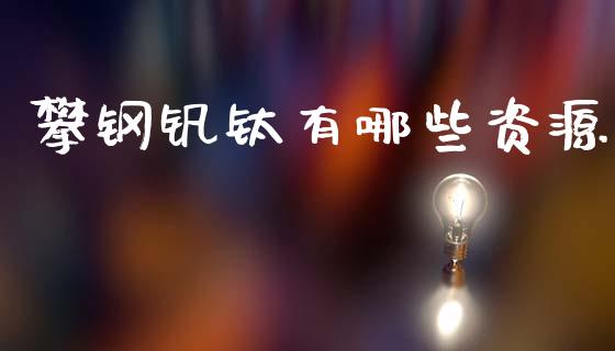 攀钢钒钛有哪些资源_https://m.lcpcjs.com_白银期货保证金_第1张