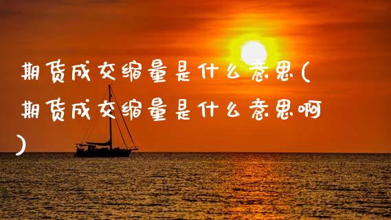 期货成交缩量是什么意思(期货成交缩量是什么意思啊)_https://m.lcpcjs.com_恒指期货保证金_第1张