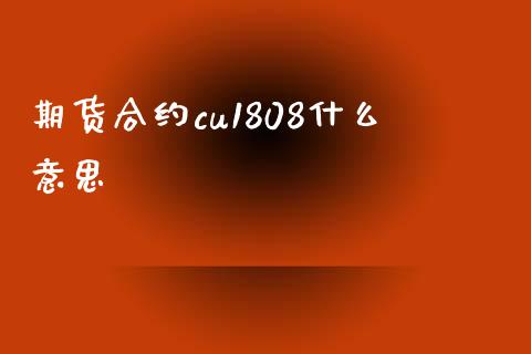 期货合约cu1808什么意思_https://m.lcpcjs.com_期货交易时间_第1张