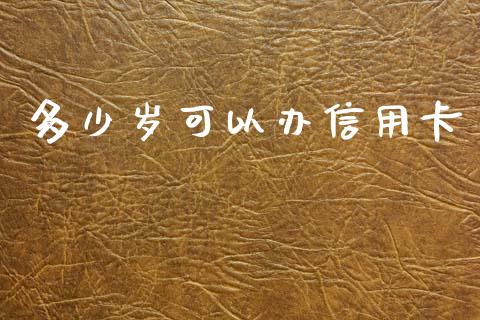 多少岁可以办信用卡_https://m.lcpcjs.com_恒指期货保证金_第1张