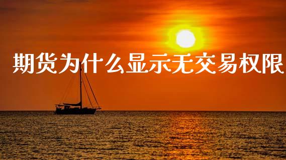 期货为什么显示无交易权限_https://m.lcpcjs.com_期货交易_第1张