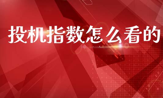 投机指数怎么看的_https://m.lcpcjs.com_期货交易时间_第1张