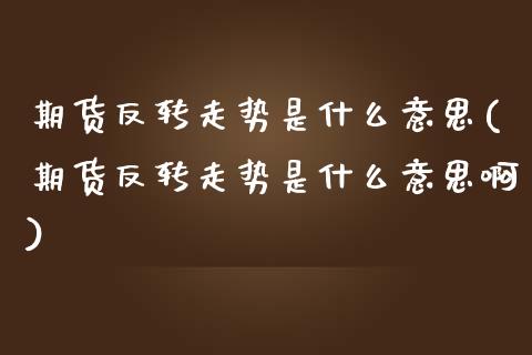 期货反转走势是什么意思(期货反转走势是什么意思啊)_https://m.lcpcjs.com_白银期货保证金_第1张