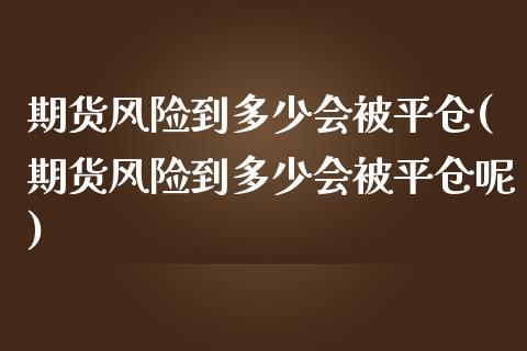 期货风险到多少会被平仓(期货风险到多少会被平仓呢)_https://m.lcpcjs.com_恒指期货保证金_第1张