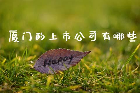 厦门的上市公司有哪些_https://m.lcpcjs.com_期货交易时间_第1张