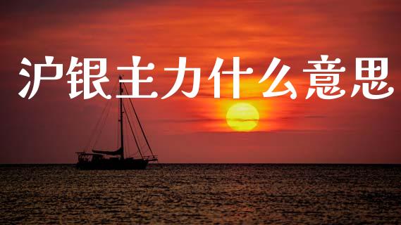 沪银主力什么意思_https://m.lcpcjs.com_恒指期货保证金_第1张