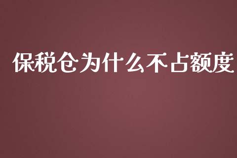 保税仓为什么不占额度_https://m.lcpcjs.com_恒指期货保证金_第1张