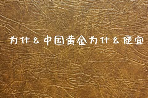 为什么中国黄金为什么便宜_https://m.lcpcjs.com_恒指期货保证金_第1张