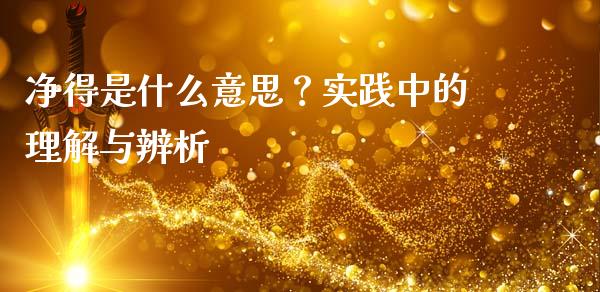 净得是什么意思？实践中的理解与辨析_https://m.lcpcjs.com_期货交易时间_第1张