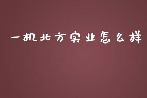 一机北方实业怎么样_https://m.lcpcjs.com_期货交易时间_第1张