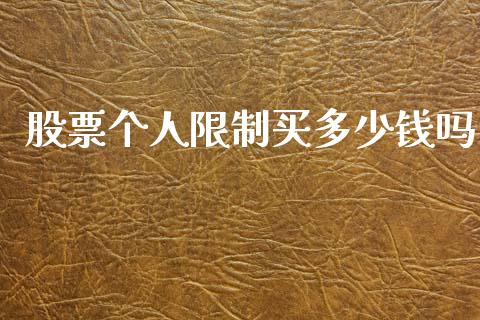 股票个人限制买多少钱吗_https://m.lcpcjs.com_期货交易时间_第1张