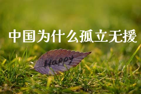 中国为什么孤立无援_https://m.lcpcjs.com_期货交易时间_第1张