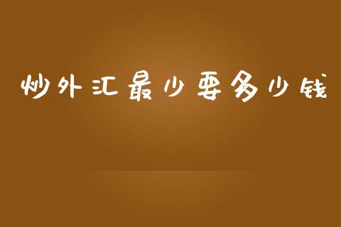 炒外汇最少要多少钱_https://m.lcpcjs.com_期货交易_第1张