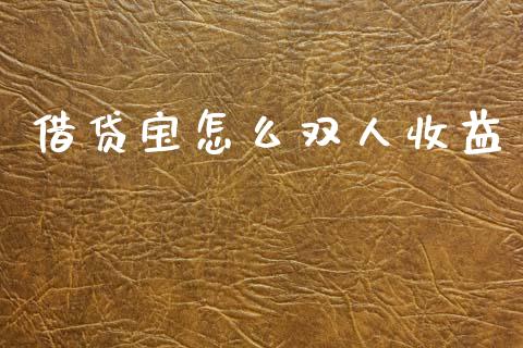 借贷宝怎么双人收益_https://m.lcpcjs.com_恒指期货保证金_第1张
