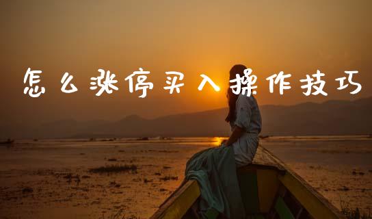 怎么涨停买入操作技巧_https://m.lcpcjs.com_白银期货保证金_第1张