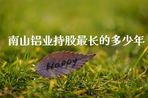 南山铝业持股最长的多少年_https://m.lcpcjs.com_期货交易时间_第1张