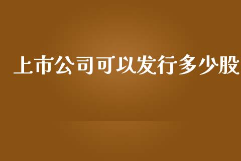上市公司可以发行多少股_https://m.lcpcjs.com_期货交易_第1张