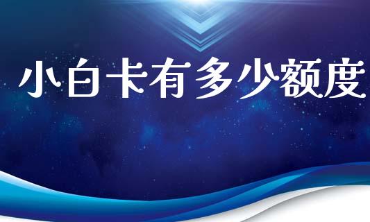 小白卡有多少额度_https://m.lcpcjs.com_白银期货保证金_第1张