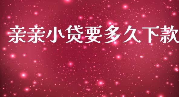 亲亲小贷要多久下款_https://m.lcpcjs.com_期货交易_第1张