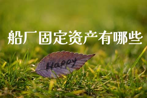 船厂固定资产有哪些_https://m.lcpcjs.com_期货交易_第1张