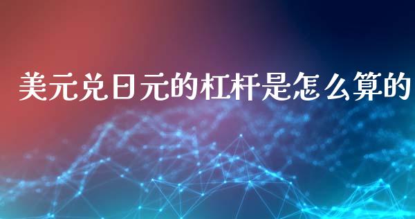 美元兑日元的杠杆是怎么算的_https://m.lcpcjs.com_恒指期货保证金_第1张