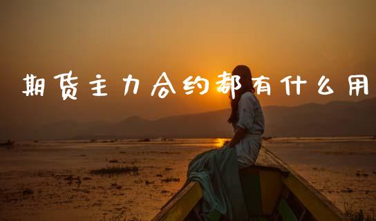 期货主力合约都有什么用_https://m.lcpcjs.com_白银期货保证金_第1张