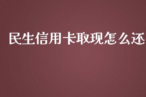 民生信用卡取现怎么还_https://m.lcpcjs.com_期货交易时间_第1张
