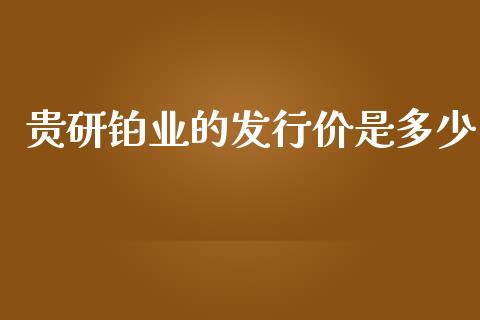 贵研铂业的发行价是多少_https://m.lcpcjs.com_恒指期货保证金_第1张